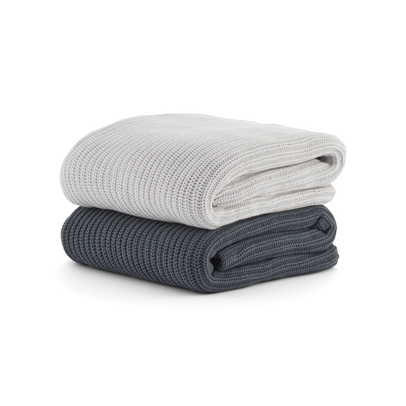 Organic Chunky Rib Knitted Throw