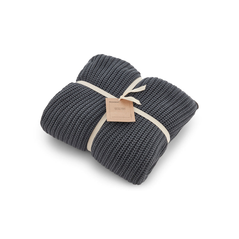 Organic Chunky Rib Knitted Throw