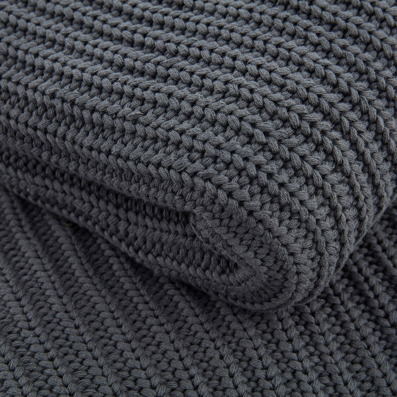 Organic Chunky Rib Knitted Throw